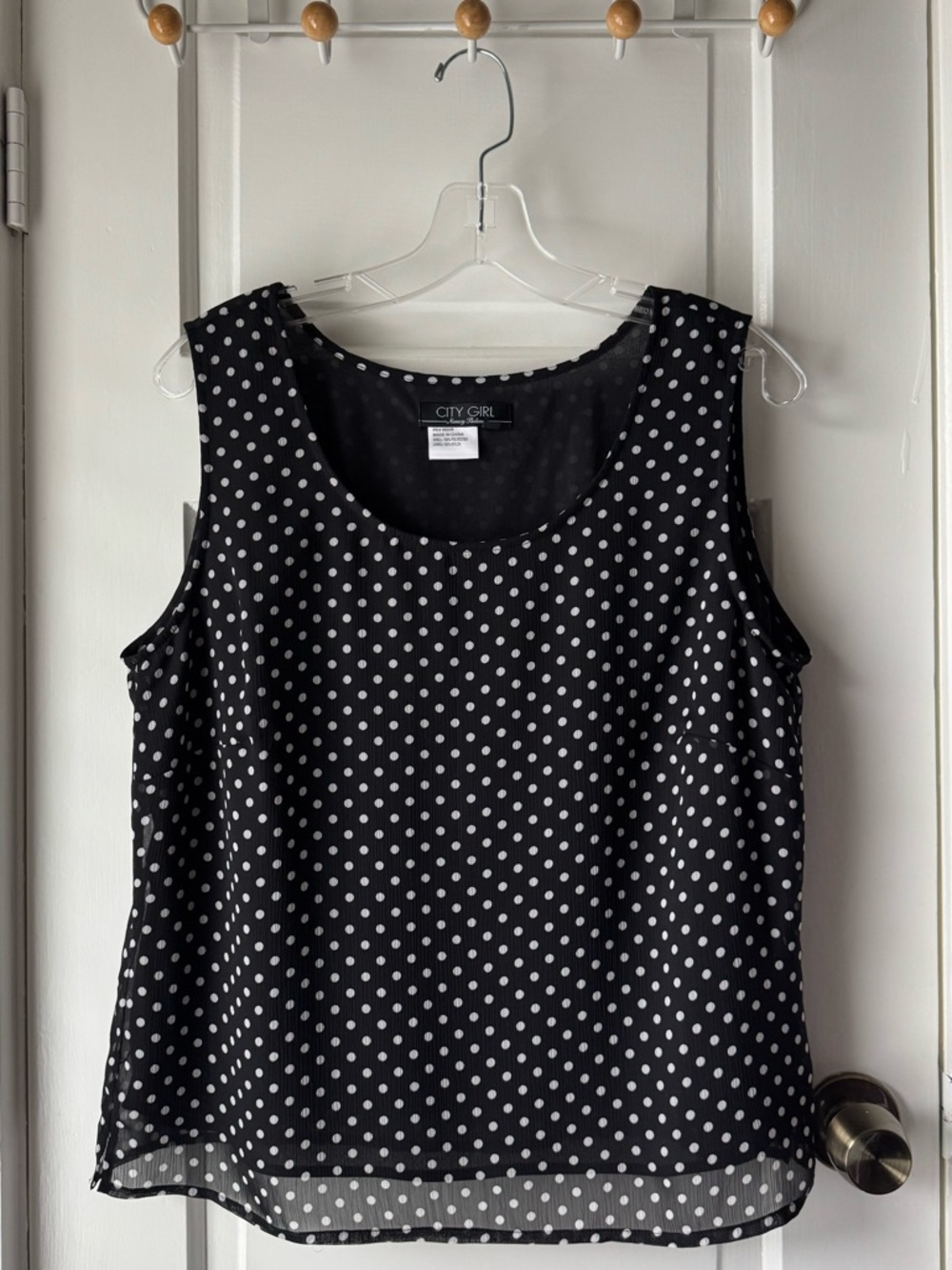City Girl Polka Dot Sleeveless Tank Top